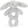 Jellycat Bashful bunny rammelaar / silver
