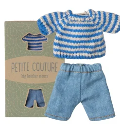 Maileg kledingset big brother muisje / petite couture / broek en gestreept truitje