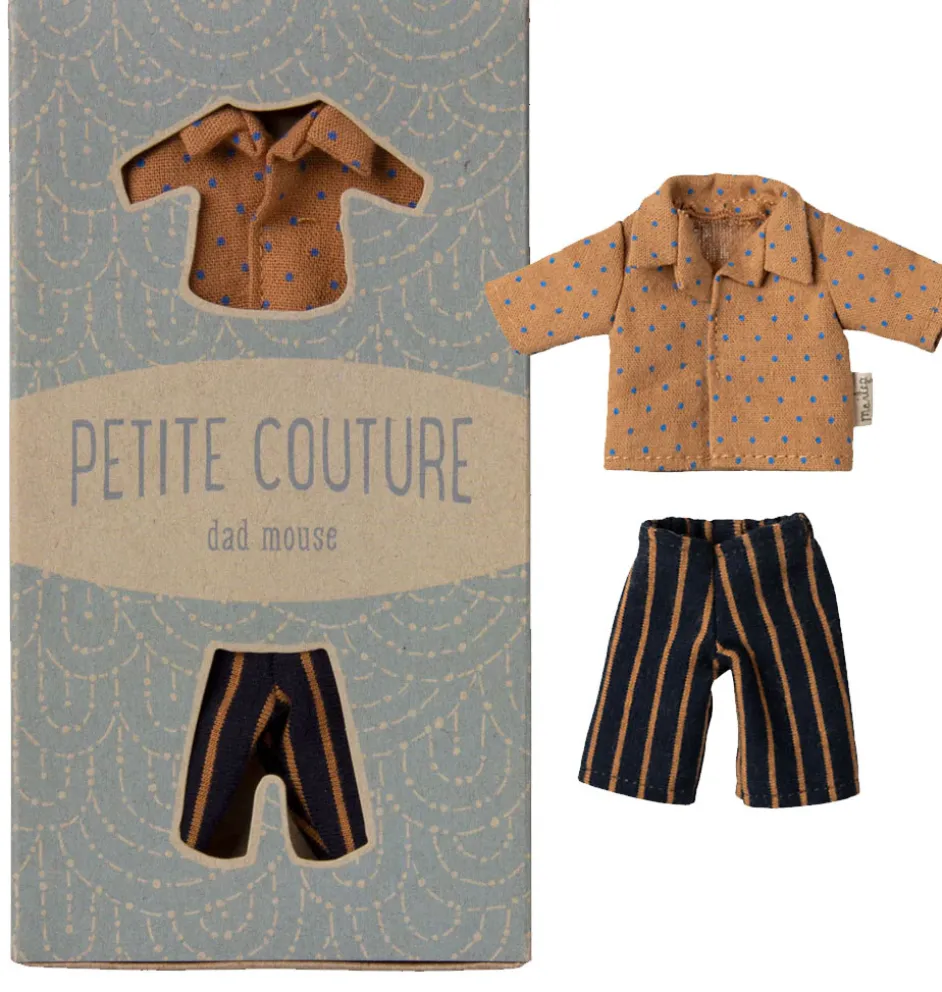 Maileg kledingset vader muis / overhemd en gestreepte broek