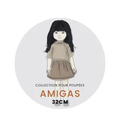 Minikane Amigas poppen / robe Daisy en coton Feline