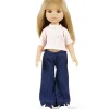 Minikane Amigas u2013 Ensemble pantalon Jean et top Faustine en double gaze rose tendre