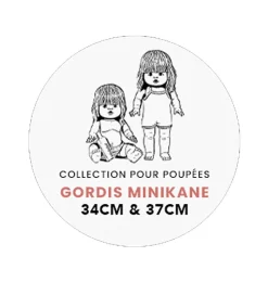 Minikane maillot voor Gordi poppen / zwarte ruit