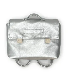 Minikane schooltas voor de Gordi poppen / zilver kunstleer